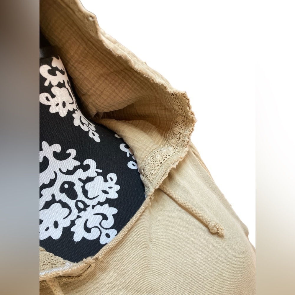Free People Love Letter Cropped Lace Hoodie‎ Sweatshirt Pullover Medium - Picture 8 of 14